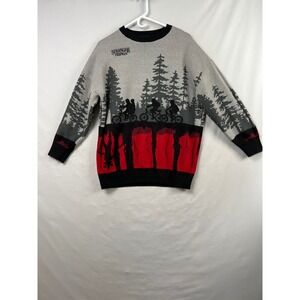 Hot Topic Stranger Things Sweater Women MD Hawkins Upside Down Graphic Knit